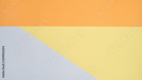 Abstract Background with Horizontal and Diagonal Geometric Shapes in Orange, Yellow, and Grey