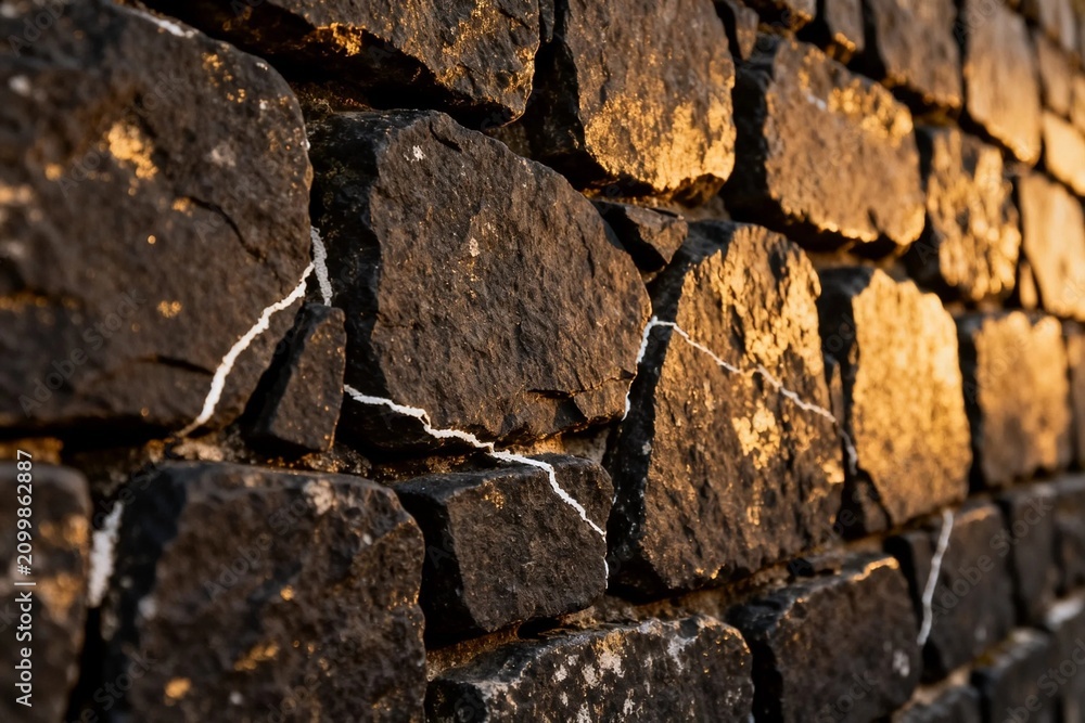 Fototapeta premium Sunlit Stone Wall Texture