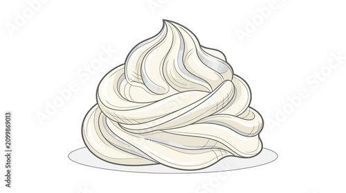 Принти на полотні Creamy Swirl Topping Isolated on White Background