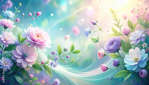 Pastel Floral Fantasy - A Dreamy Garden of Soft Hues.