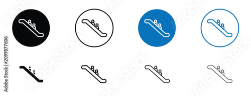 Escalator icon solid symbols collection