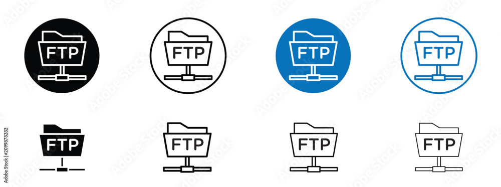 Fototapeta premium FTP icon solid symbols collection
