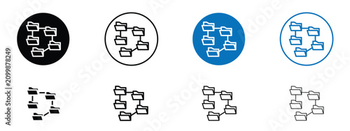 Photos Folder tree icon solid symbols collection