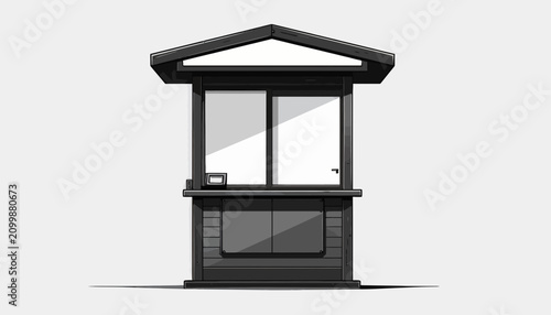 Foto Small ticket booth with roof.