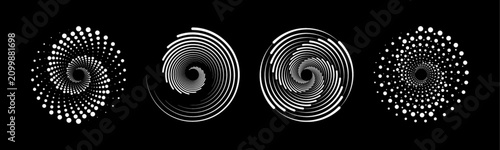 Bild auf Leinwand Clean orbital dot circles vector with contemporary minimalist style