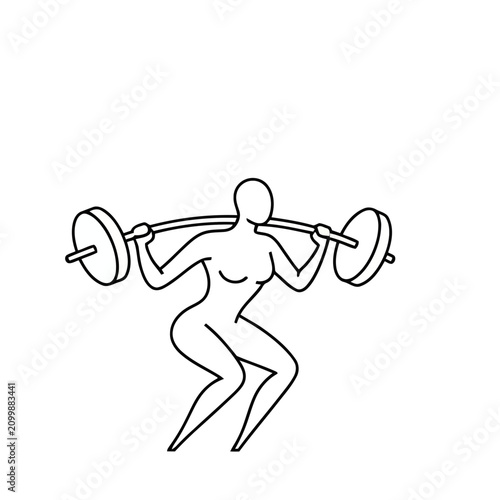 Woman performing barbell squat