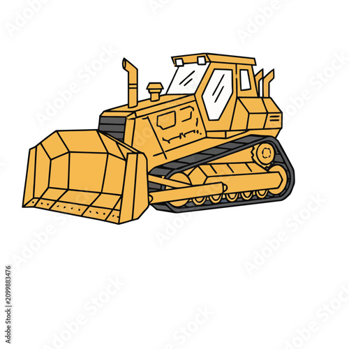 Yellow bulldozer illustration
