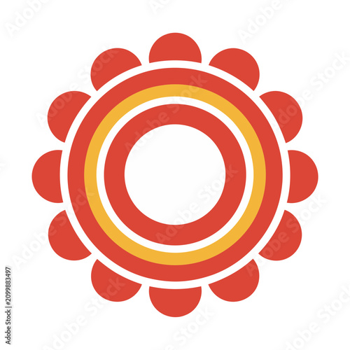 Abstract Circular Design with Red and Yellow Colors