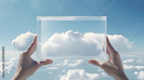 Floating Cloud in a Glass Display Box