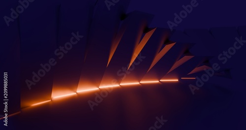 3d render abstract architecture background building geometric shape