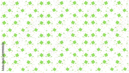 Konstfotografi Cute Green Clover Pattern with Sparkles - Lucky St