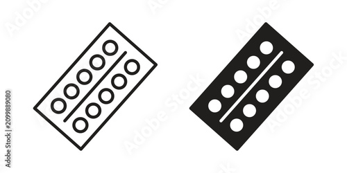 Cuadro en lienzo Pill blister line logo packicon line logo pack