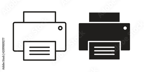 Canvastavla Printer icon line logo pack