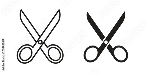 Scissors icon line logo pack