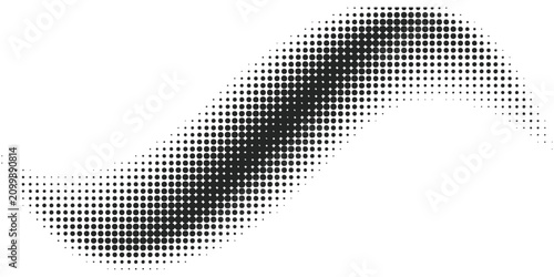Принти на полотні Black halftone dot wave pattern