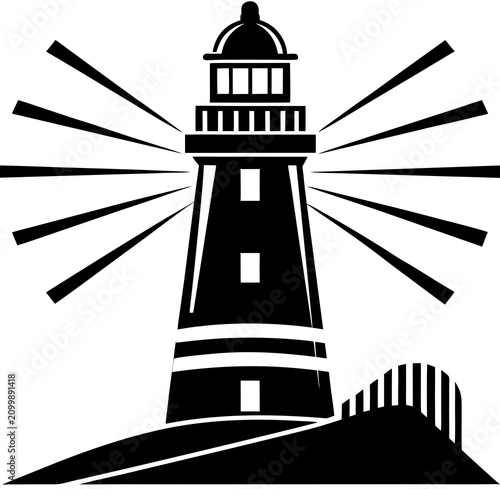lighthouse silhouette vector