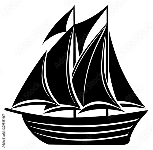 sailing ship vector illustration
