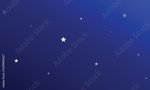 White stars scattered on a deep blue gradient background with a subtle bokeh effect