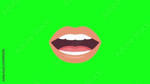 Talking mouth animation, lip sync shapes, 2D, green screen