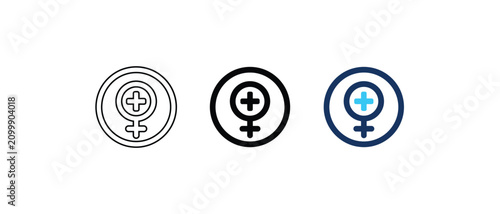 Gender and medical cross combined in ring shape.vector illustration