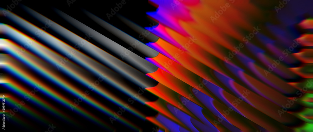 Фотография Abstract Diagonal Glitch Pattern with Vibrant Chromatic Aberration