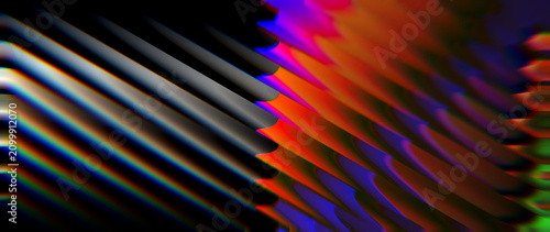 Obraz na plátne Abstract Diagonal Glitch Pattern with Vibrant Chromatic Aberration