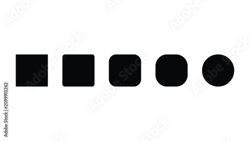 Fotografía Progression of geometric shapes from square to circle with geometry, morphing
