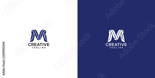Minimalist Letter M Monogram Logo Design Featuring Intertwined Elegant Lines for Professional Corporate Branding and Business Identity