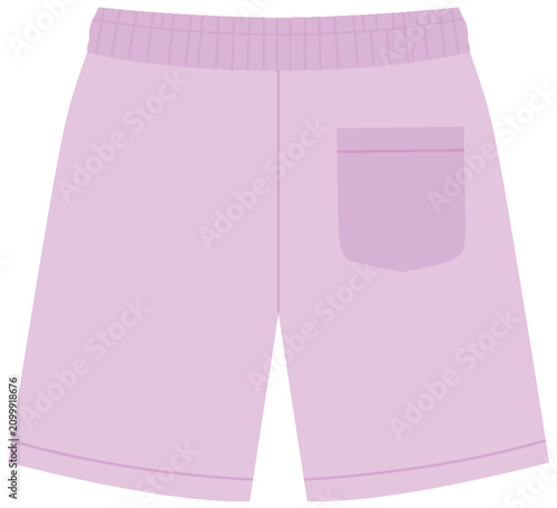 Flat Vector Illustration of Men's Purple Athletic Sweat Shorts