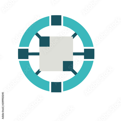Abstract geometric shape with connecting lines