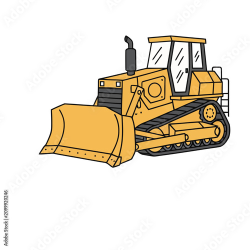 Yellow bulldozer illustration
