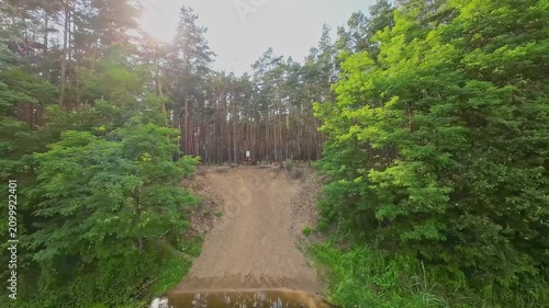 Low FPV Flight Above the Small Grabia River in Central Poland on a Summer Day.