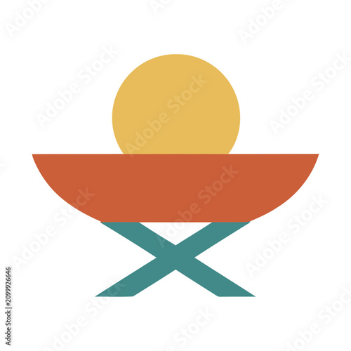 Abstract geometric representation of a manger