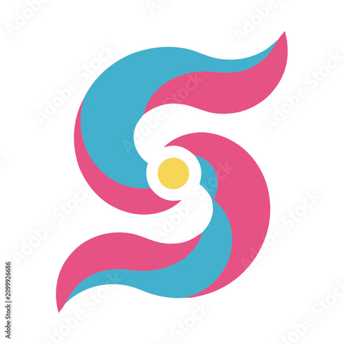 Abstract Swirls with Yellow Center