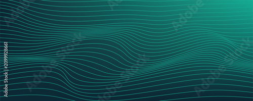 Cuadro en lienzo Digital technology speed connect blue green background, cyber nano information, abstract communication
