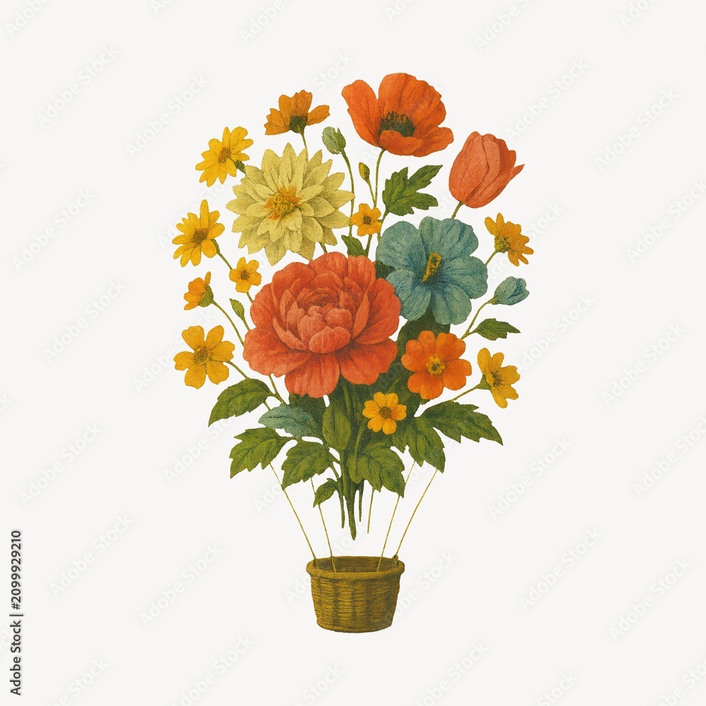 Obraz premium Vintage floral bouquet illustration