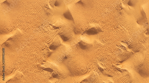 Aerial View of Martian Desert Landscape with Sand Dunes and Craters
