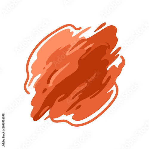 Abstract dynamic orange paint splash, ink splat, brush stroke effect, vibrant color