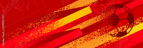 soccer banner Energetic sports design inspired by Spanish national colors.