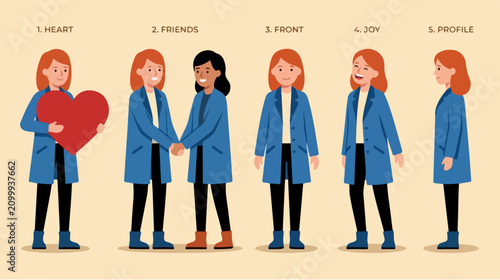 Woman in blue coat sequence.