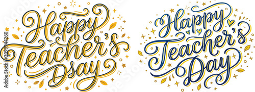 Happy teachers day elegant lettering designs for appreciation gratitude