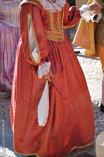 Woman wearing a Renaissance-era dress