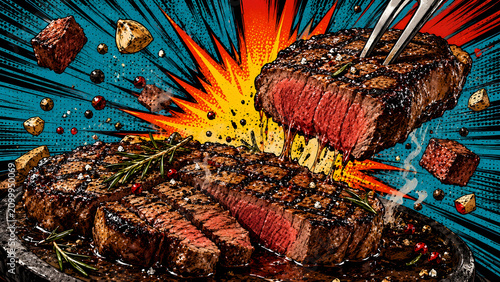 Illustration of Steak menu