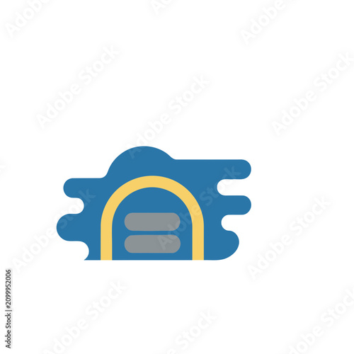Abstract Blue and Yellow Shape