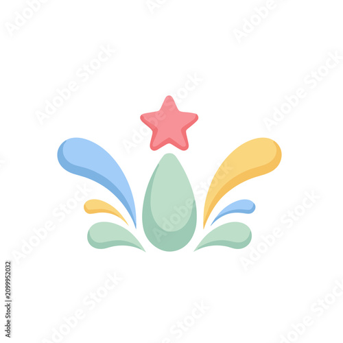 Abstract colorful decorative elements with star
