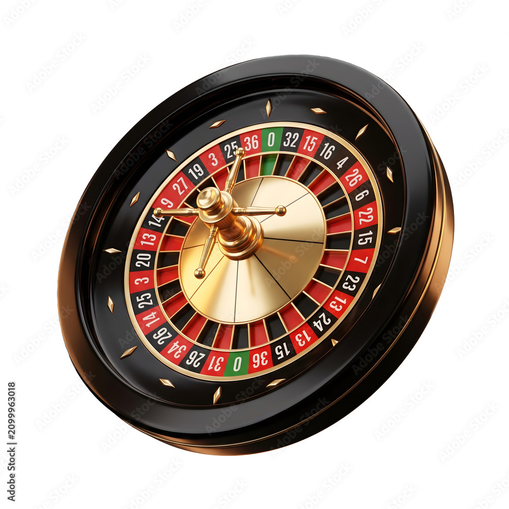 Fototapeta premium luxury black and gold casino roulette wheel isolated on transparent background png for gambling night betting entertainment game graphic design element 3d render