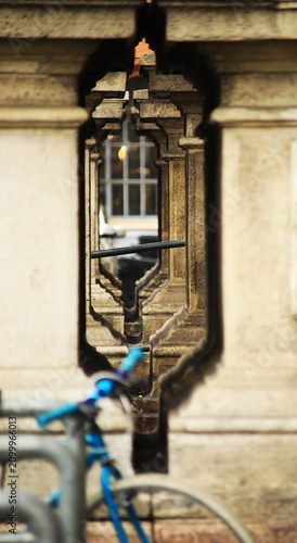 Columned building detail.