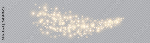 Golden glowing sparkling dust wave effect vector