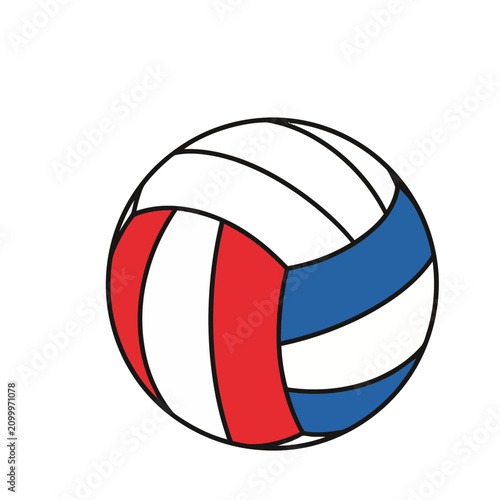 Volleyball with Red, White, and Blue Panels