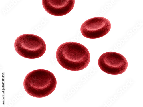 Canvas Print Red Blood Cells Floating In Space Detailed Anatomy On Transparent Background
